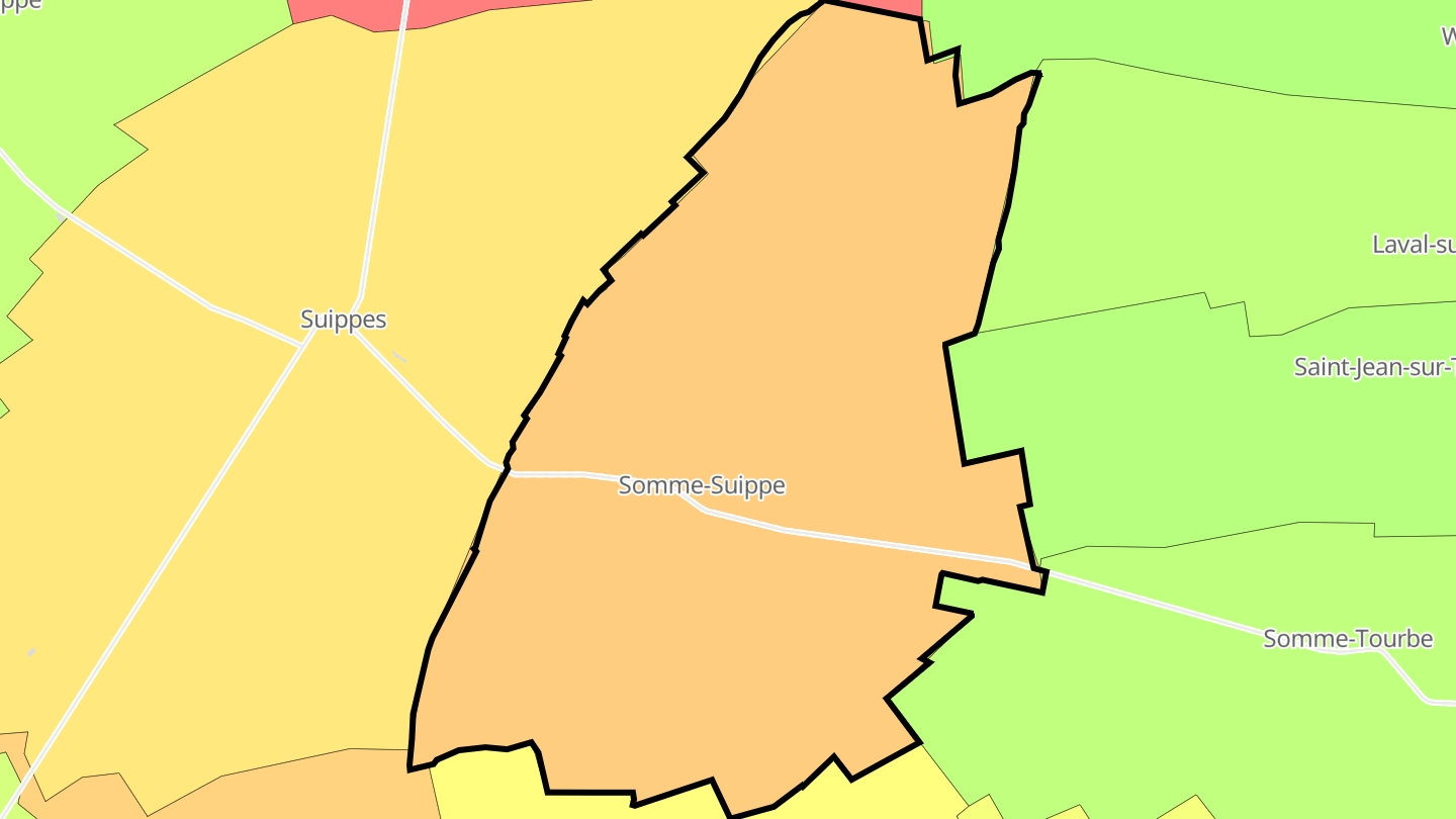 Carte des prix de l'immobilier Somme-Suippe