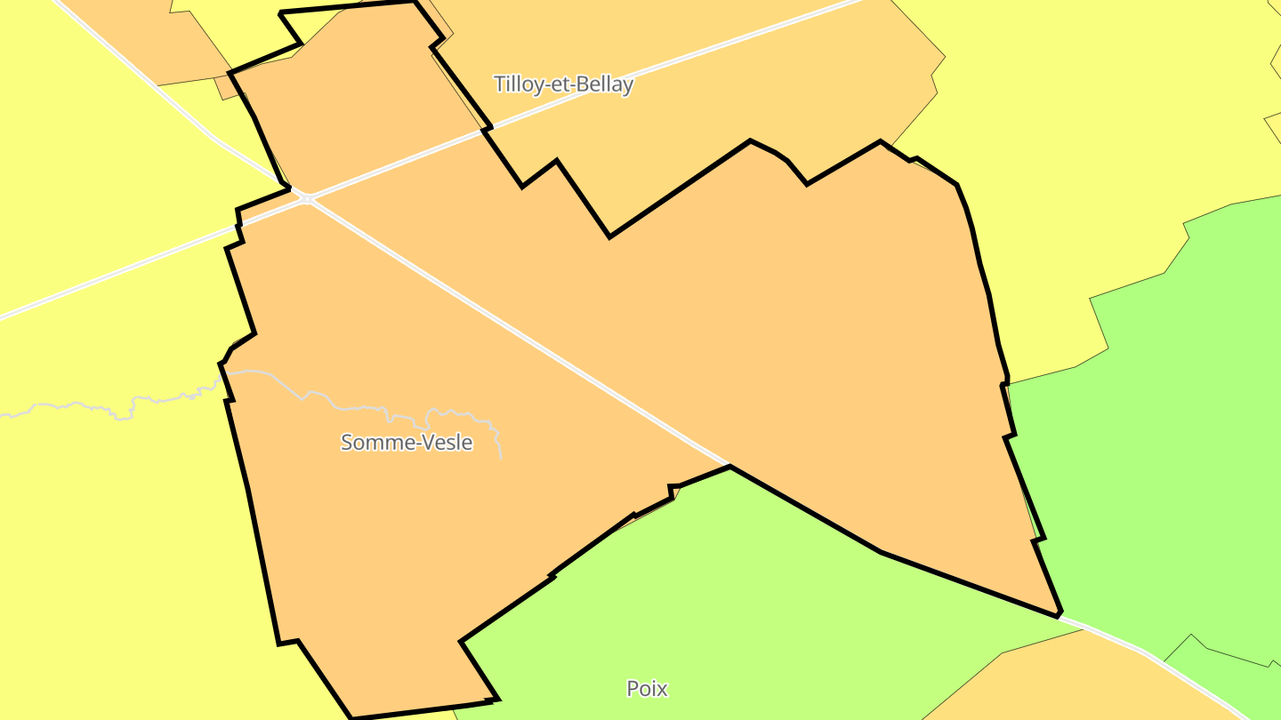 Carte des prix de l'immobilier Somme-Vesle