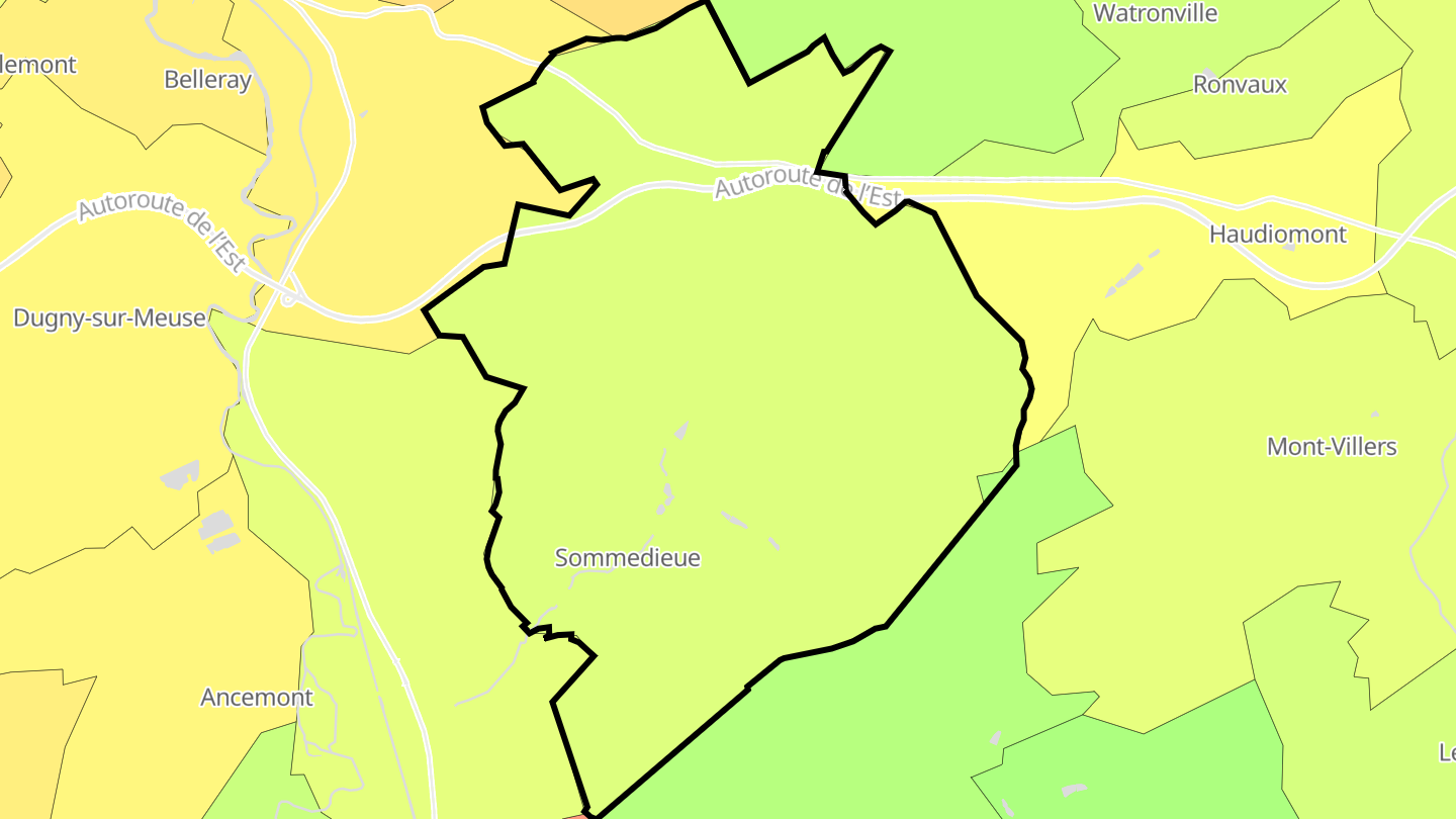 Carte des prix de l'immobilier Sommedieue