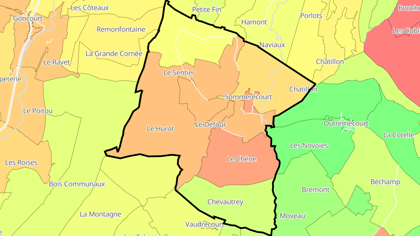 Carte des prix de l'immobilier Sommerécourt