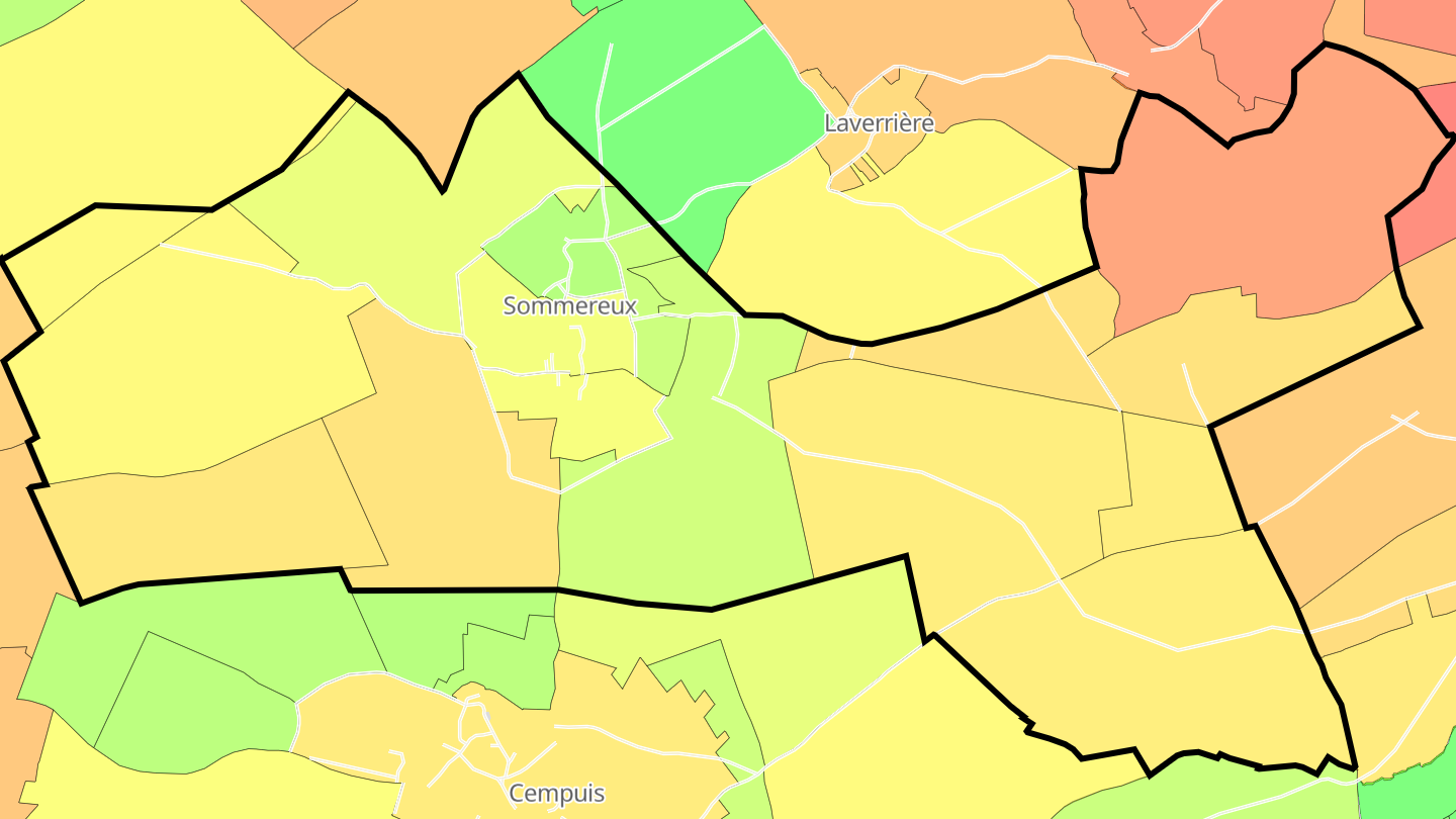 Carte des prix de l'immobilier Sommereux