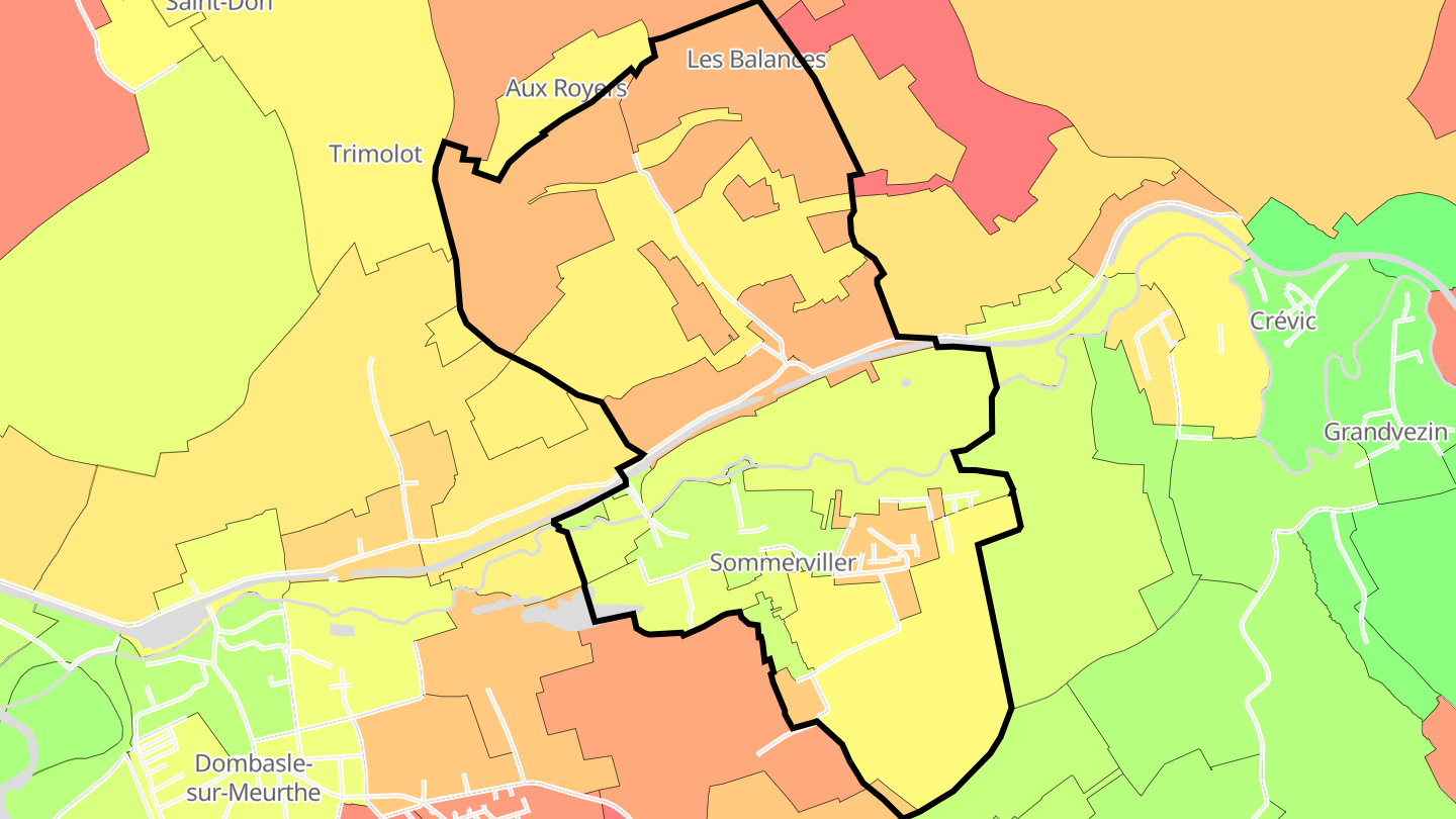 Carte des prix de l'immobilier Sommerviller