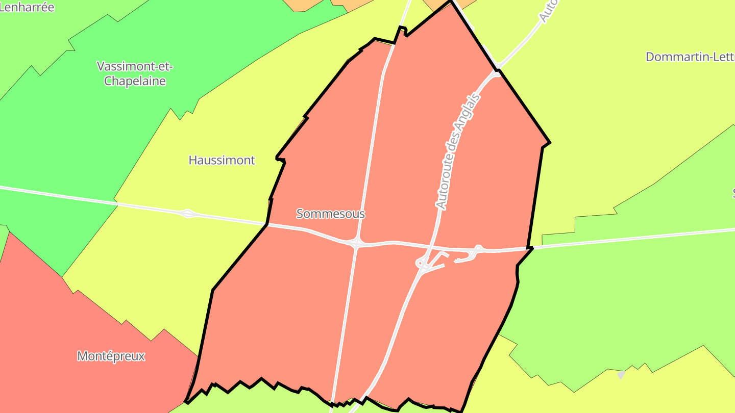 Carte des prix de l'immobilier Sommesous