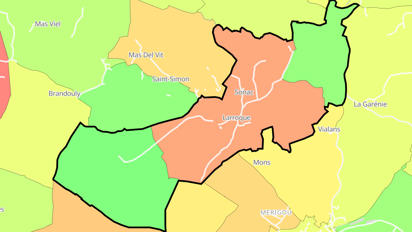 Carte des prix de l'immobilier Sonac