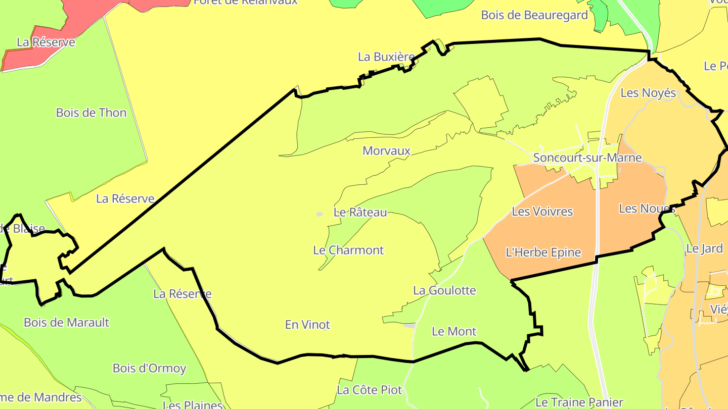 Carte des prix de l'immobilier Soncourt-sur-Marne