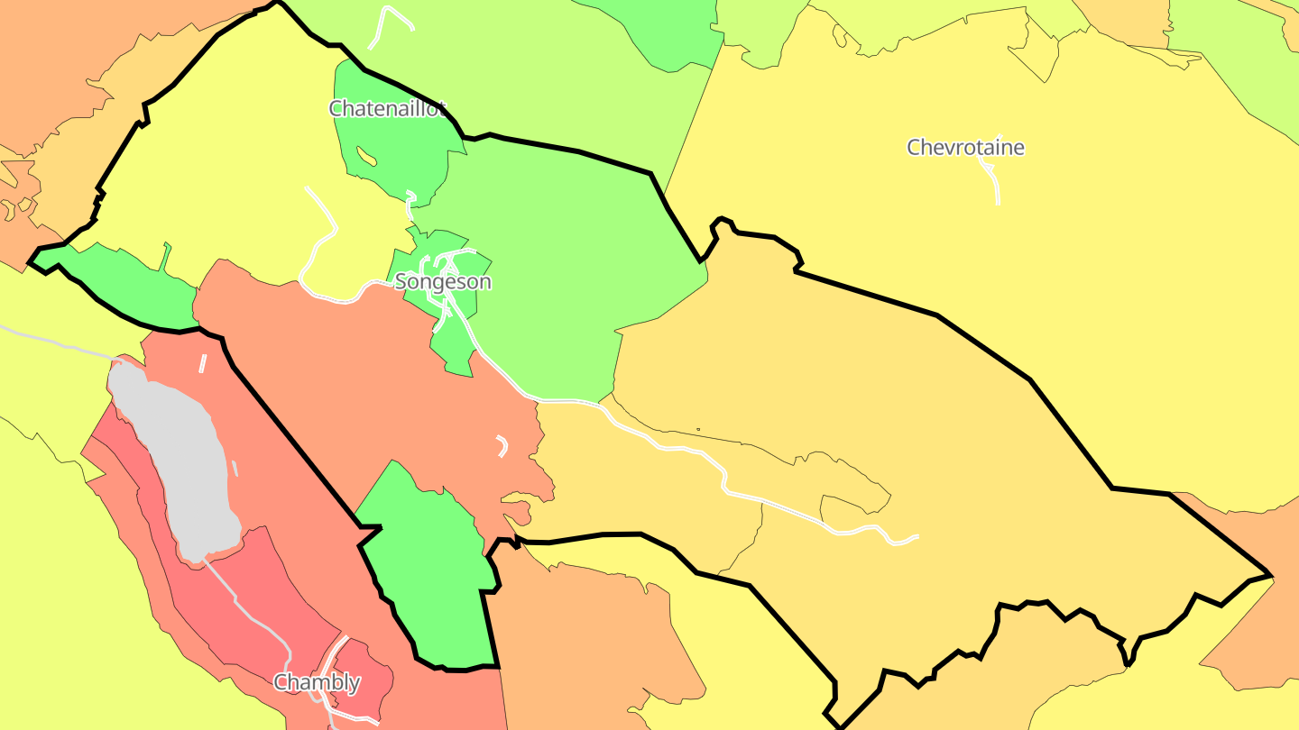 Carte des prix de l'immobilier Songeson