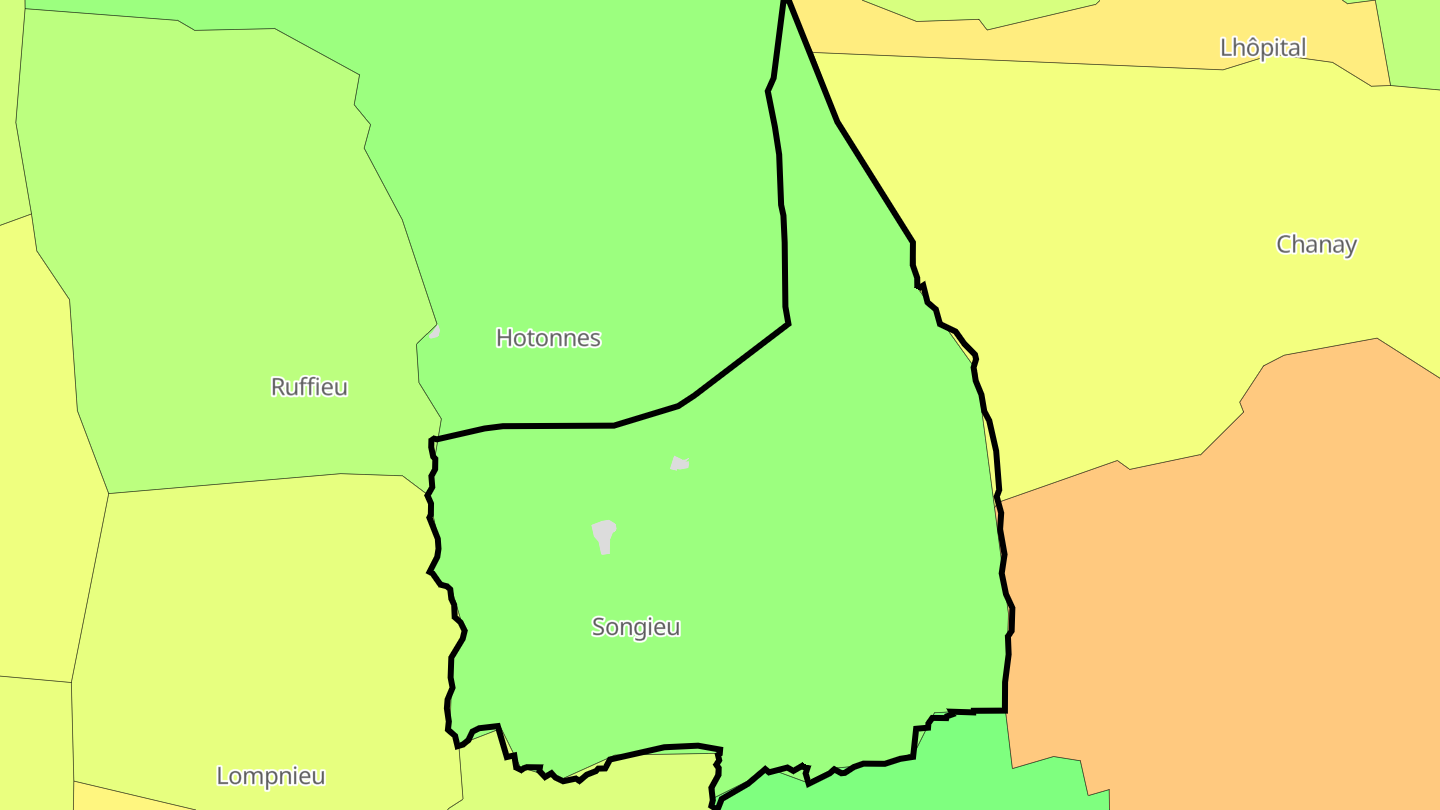 Carte des prix de l'immobilier Songieu