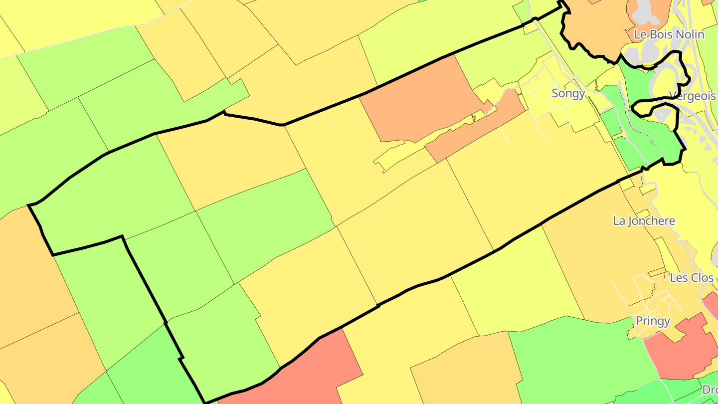 Carte des prix de l'immobilier Songy