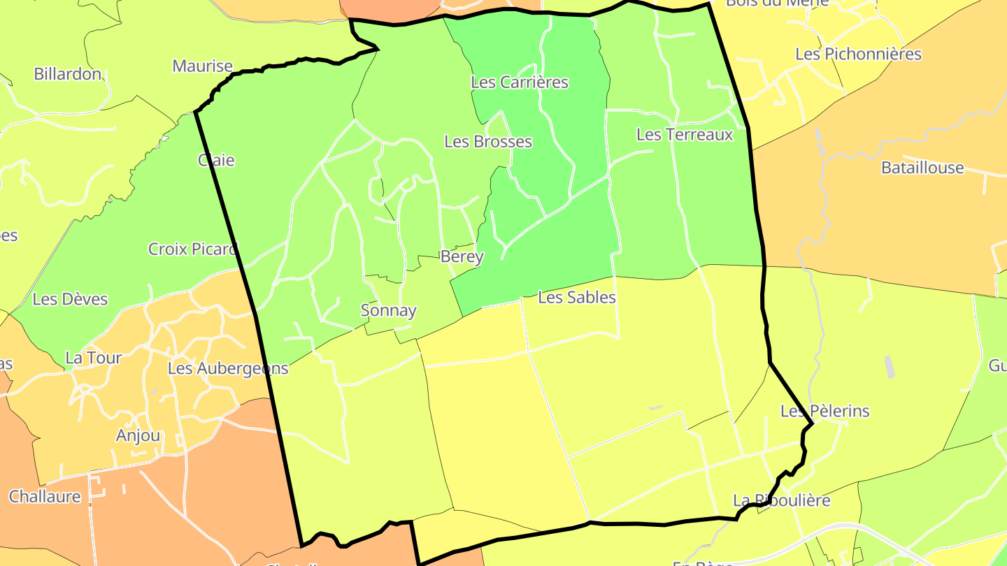 Carte des prix de l'immobilier Sonnay