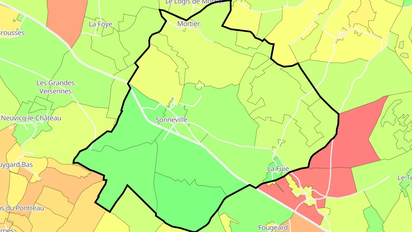 Carte des prix de l'immobilier Sonneville
