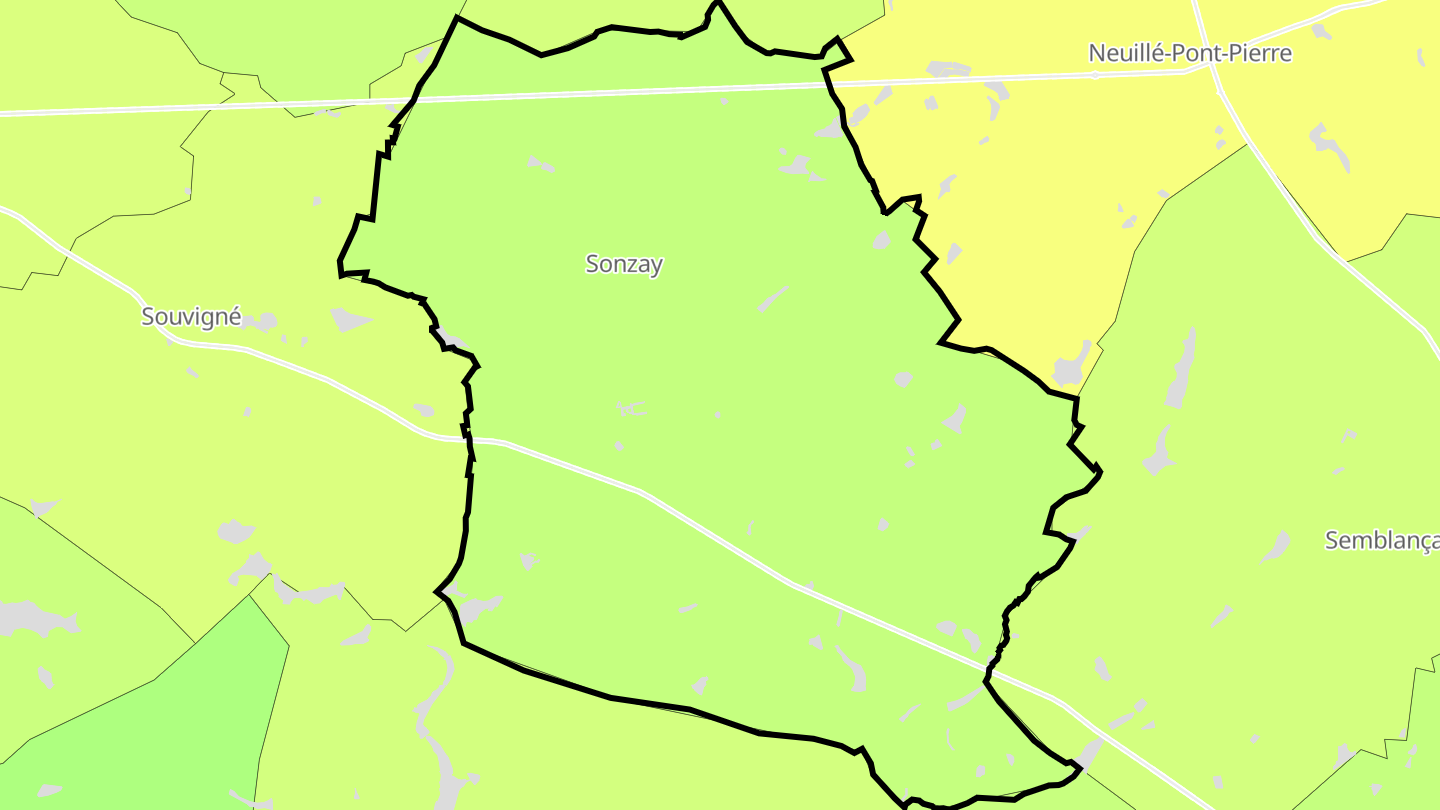Carte des prix de l'immobilier Sonzay