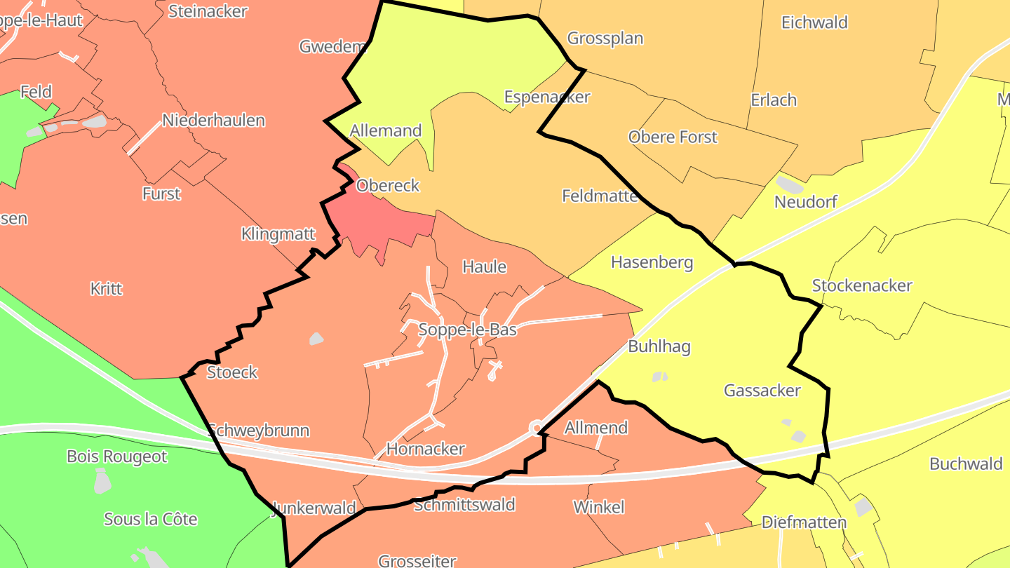 Carte des prix de l'immobilier Soppe-le-Bas