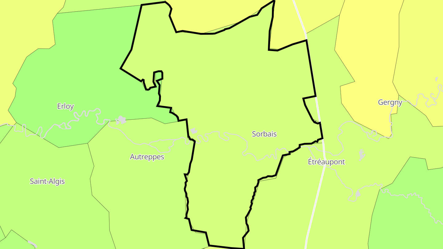 Carte des prix de l'immobilier Sorbais