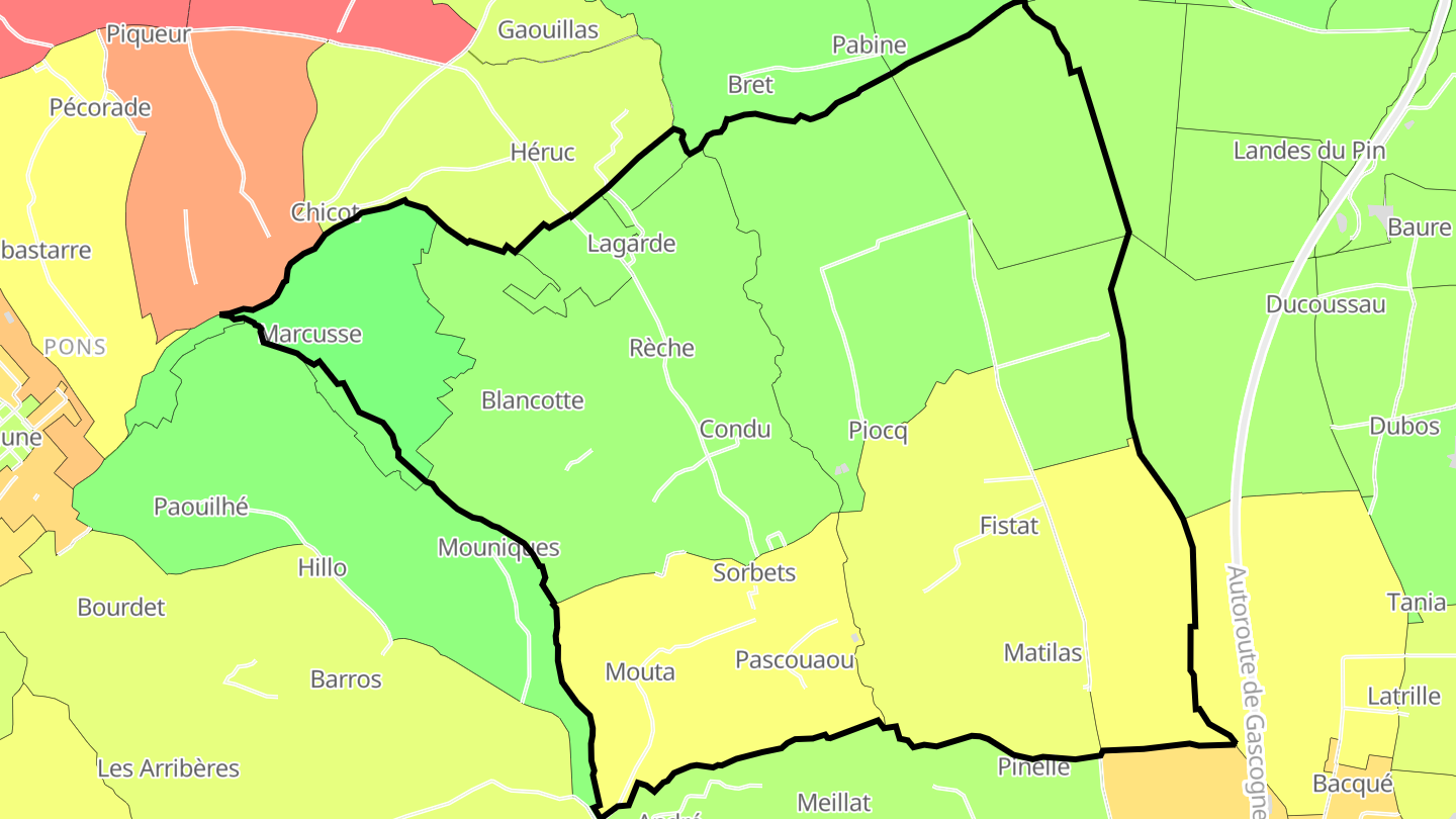 Carte des prix de l'immobilier Sorbets