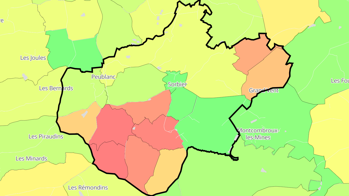 Carte des prix de l'immobilier Sorbier