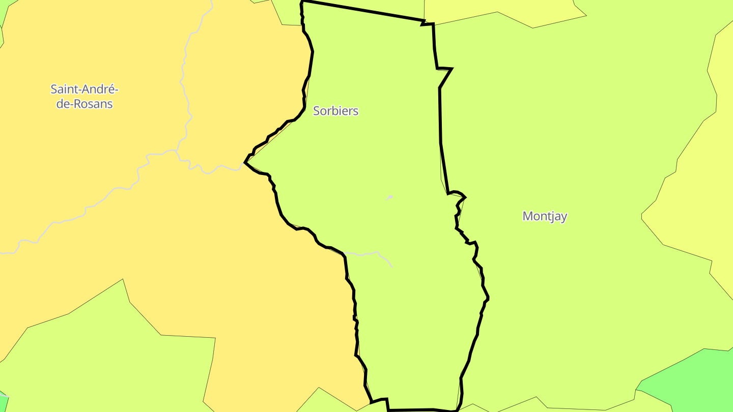 Carte des prix de l'immobilier Sorbiers