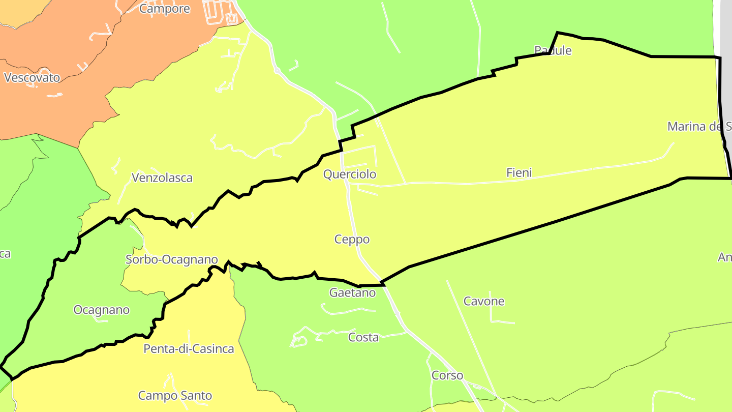 Carte des prix de l'immobilier Sorbo-Ocagnano
