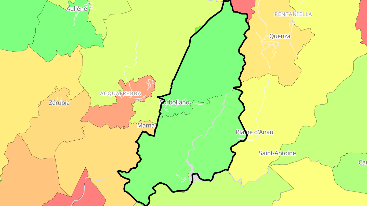 Carte des prix de l'immobilier Sorbollano