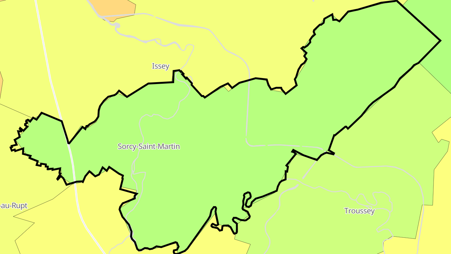 Carte des prix de l'immobilier Sorcy-Saint-Martin