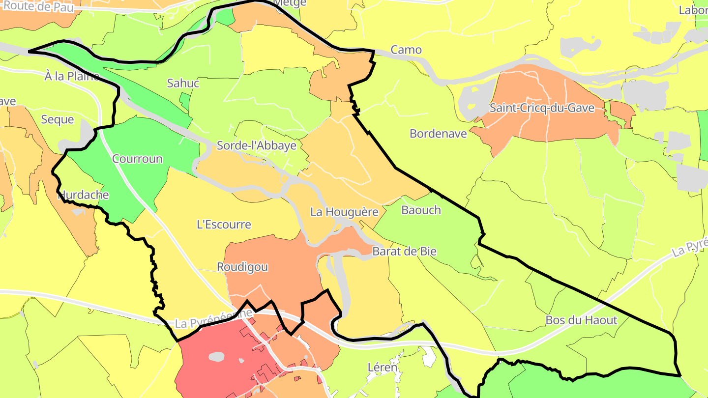 Carte des prix de l'immobilier Sorde-l'Abbaye