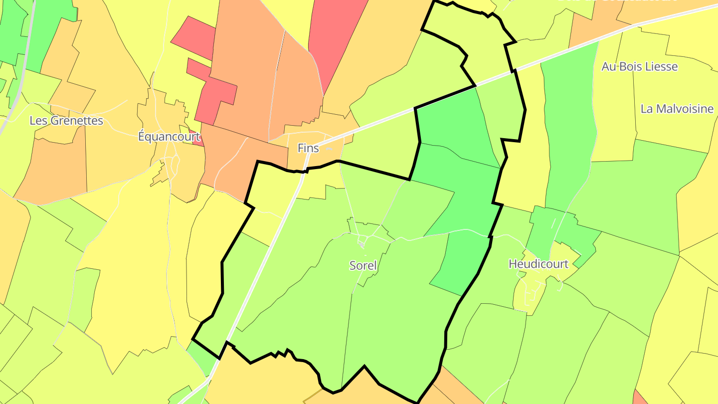 Carte des prix de l'immobilier Sorel