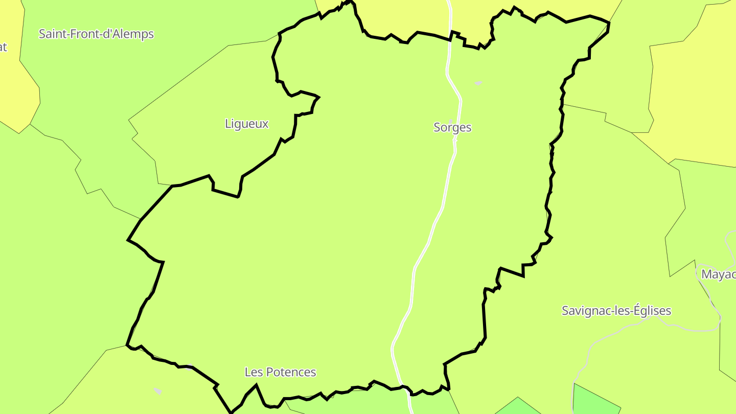 Carte des prix de l'immobilier Sorges
