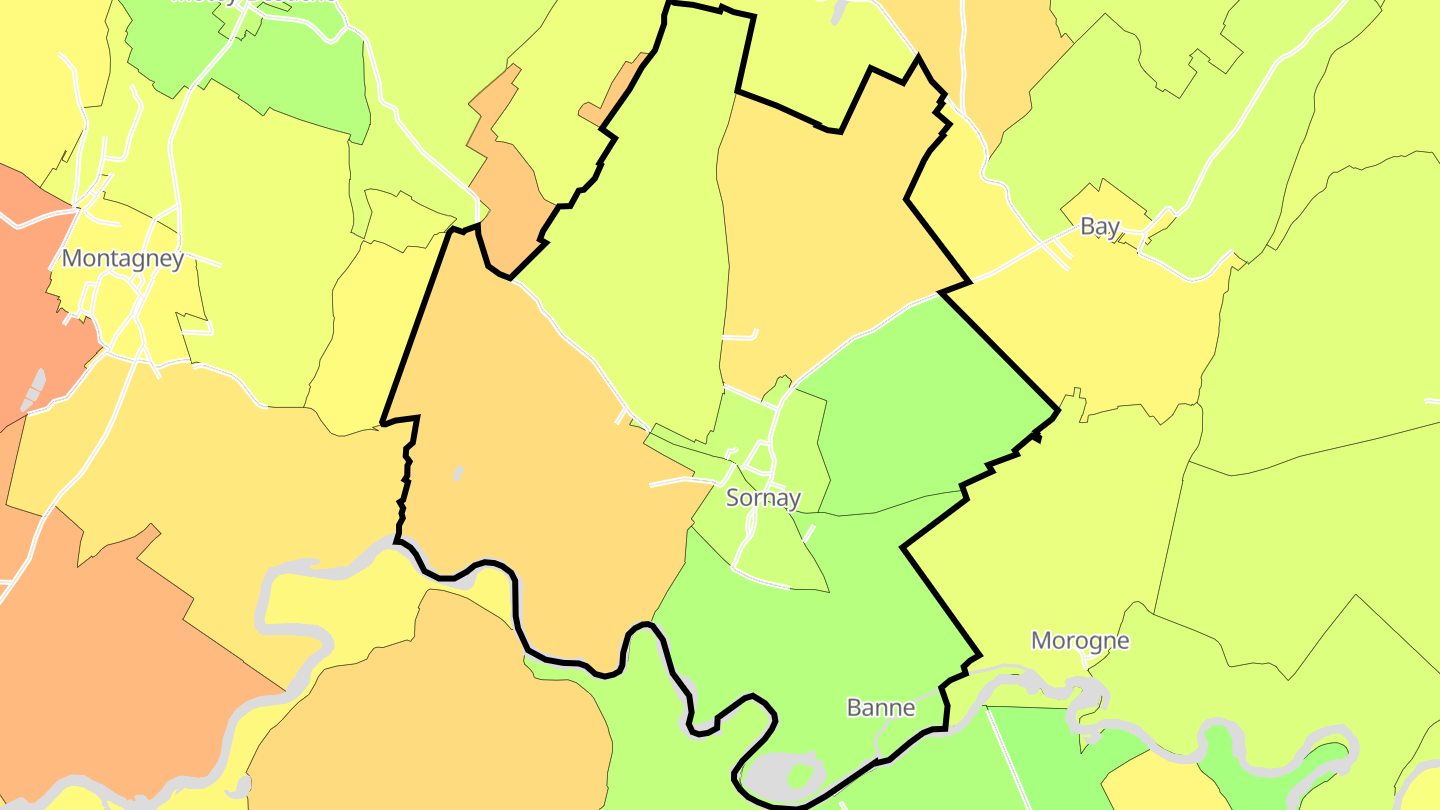Carte des prix de l'immobilier Sornay