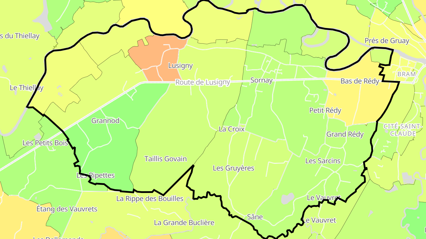Carte des prix de l'immobilier Sornay