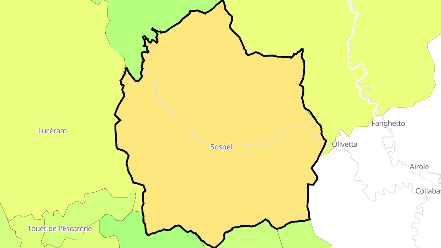 Carte des prix de l'immobilier Sospel