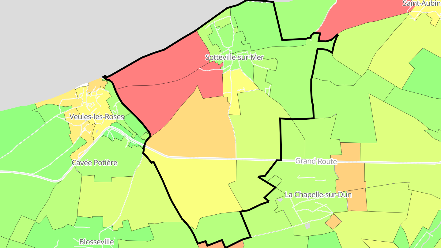 Carte des prix de l'immobilier Sotteville-sur-Mer