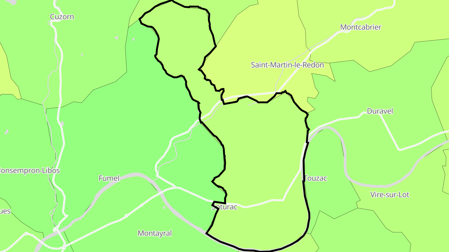 Carte des prix de l'immobilier Soturac