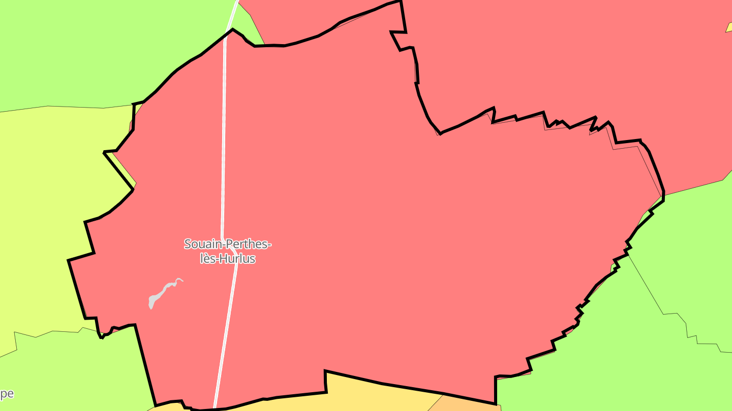 Carte des prix de l'immobilier Souain-Perthes-lès-Hurlus