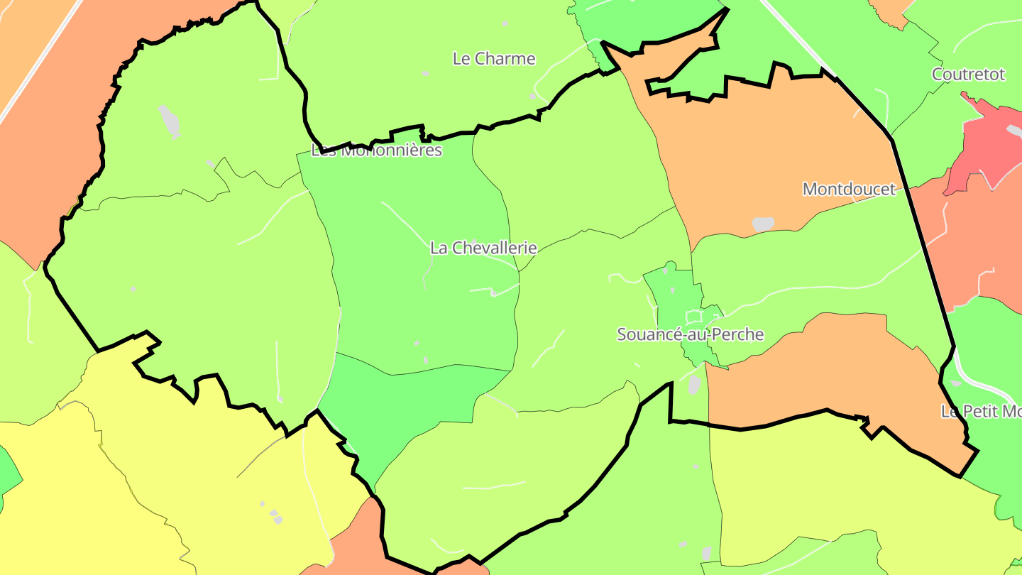Carte des prix de l'immobilier Souancé-au-Perche