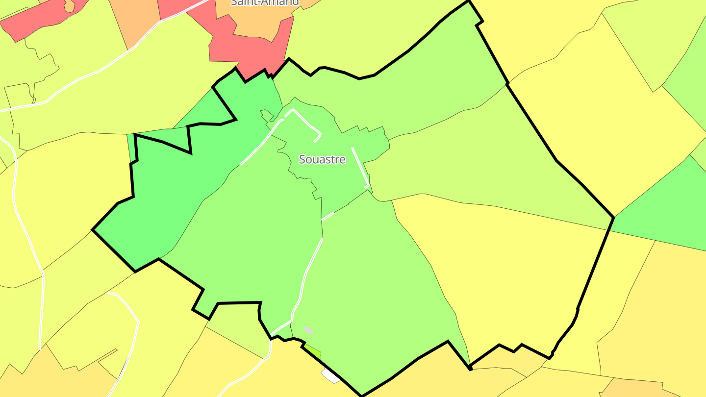 Carte des prix de l'immobilier Souastre