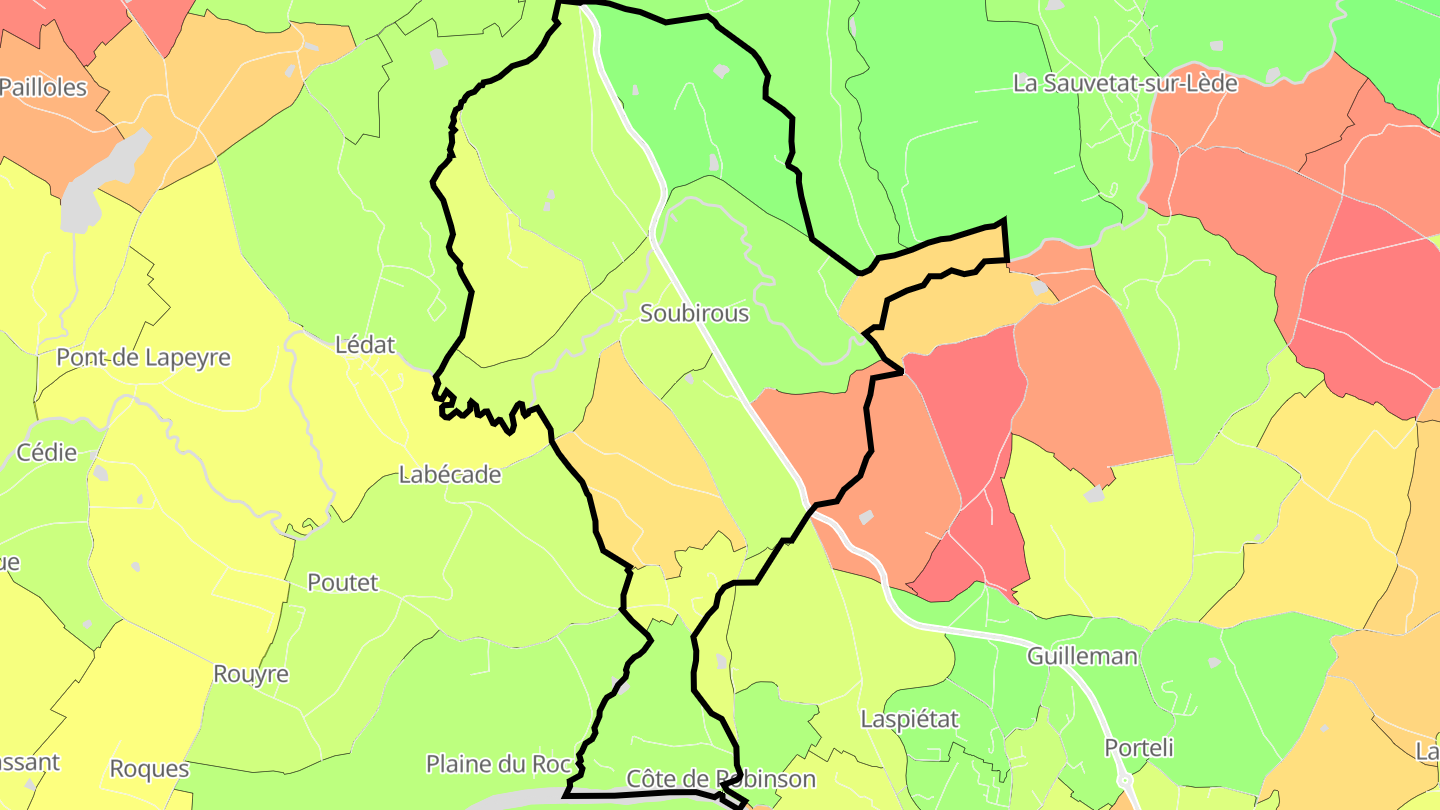 Carte des prix de l'immobilier Soubirous