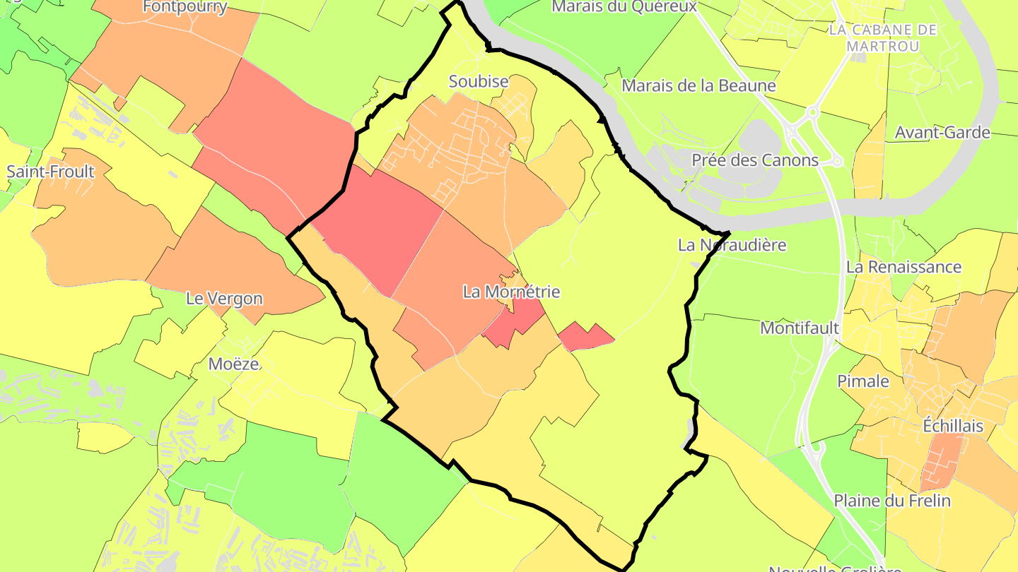 Carte des prix de l'immobilier Soubise
