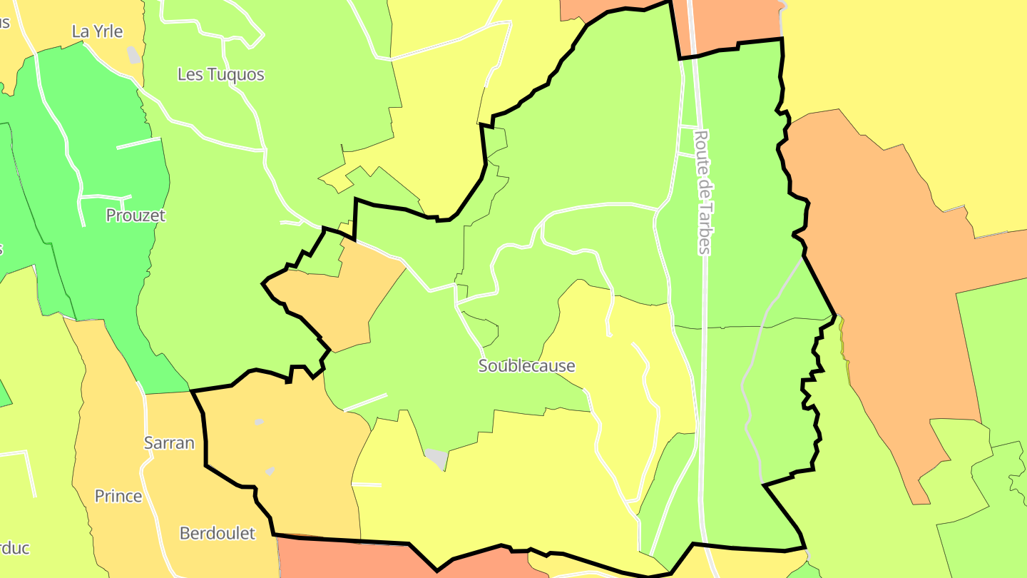 Carte des prix de l'immobilier Soublecause