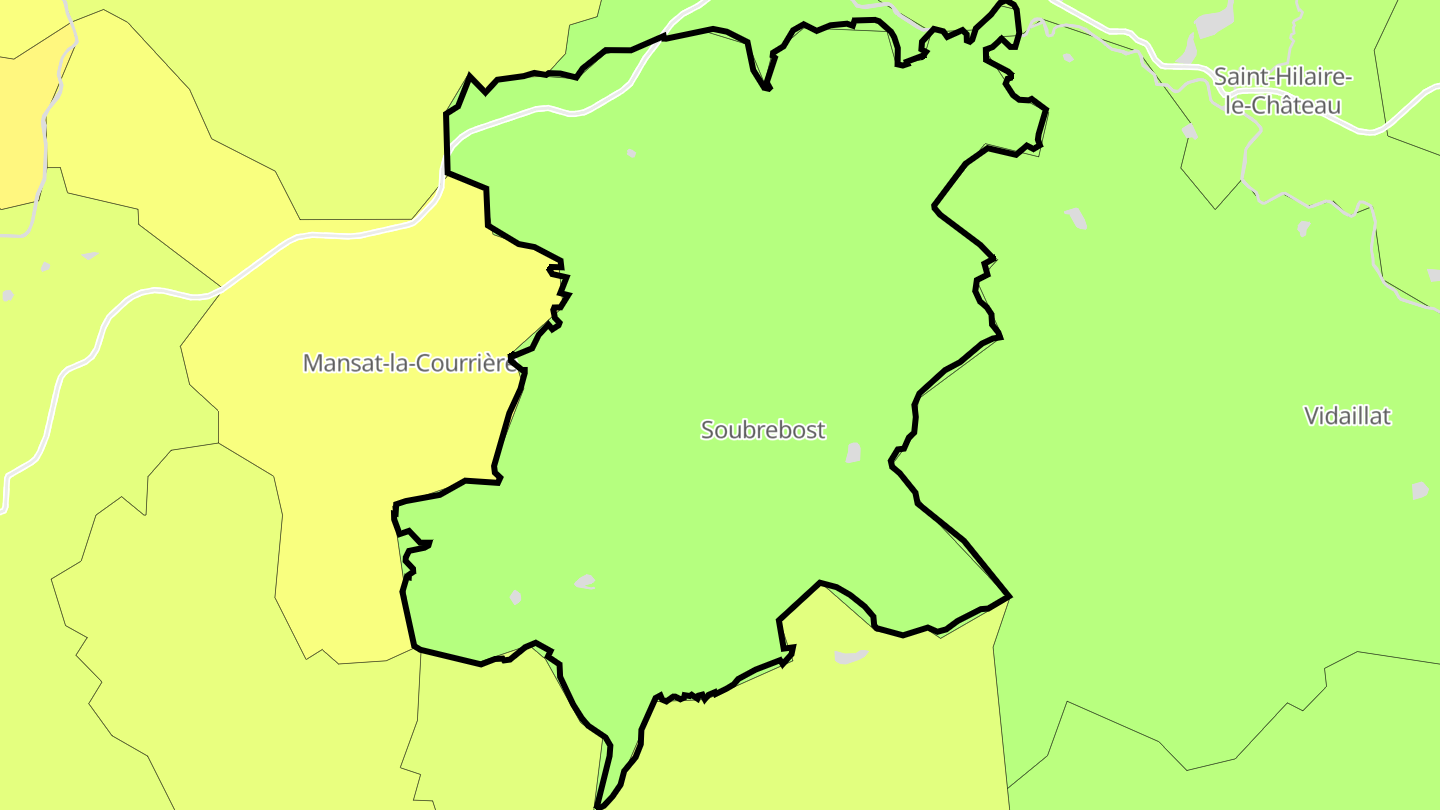 Carte des prix de l'immobilier Soubrebost