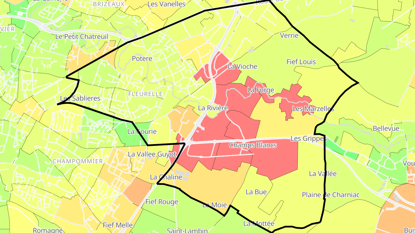 Carte des prix de l'immobilier Souché