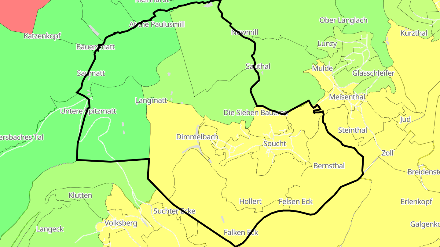 Carte des prix de l'immobilier Soucht