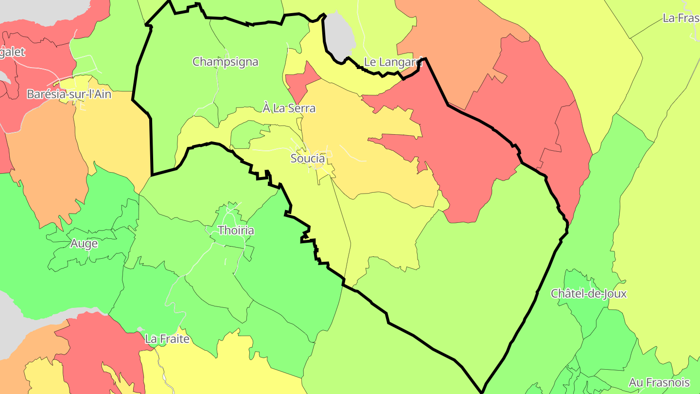 Carte des prix de l'immobilier Soucia