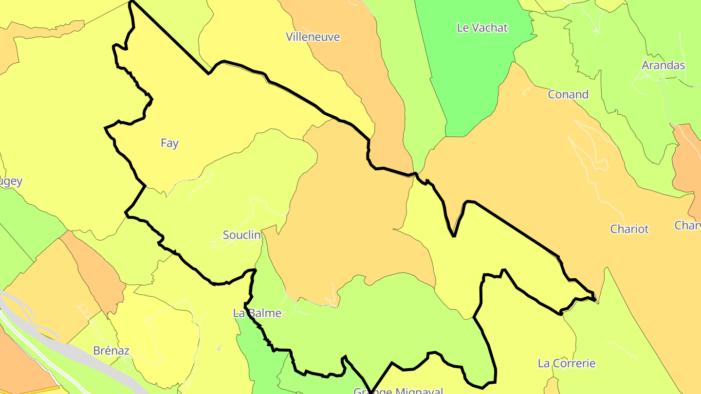 Carte des prix de l'immobilier Souclin