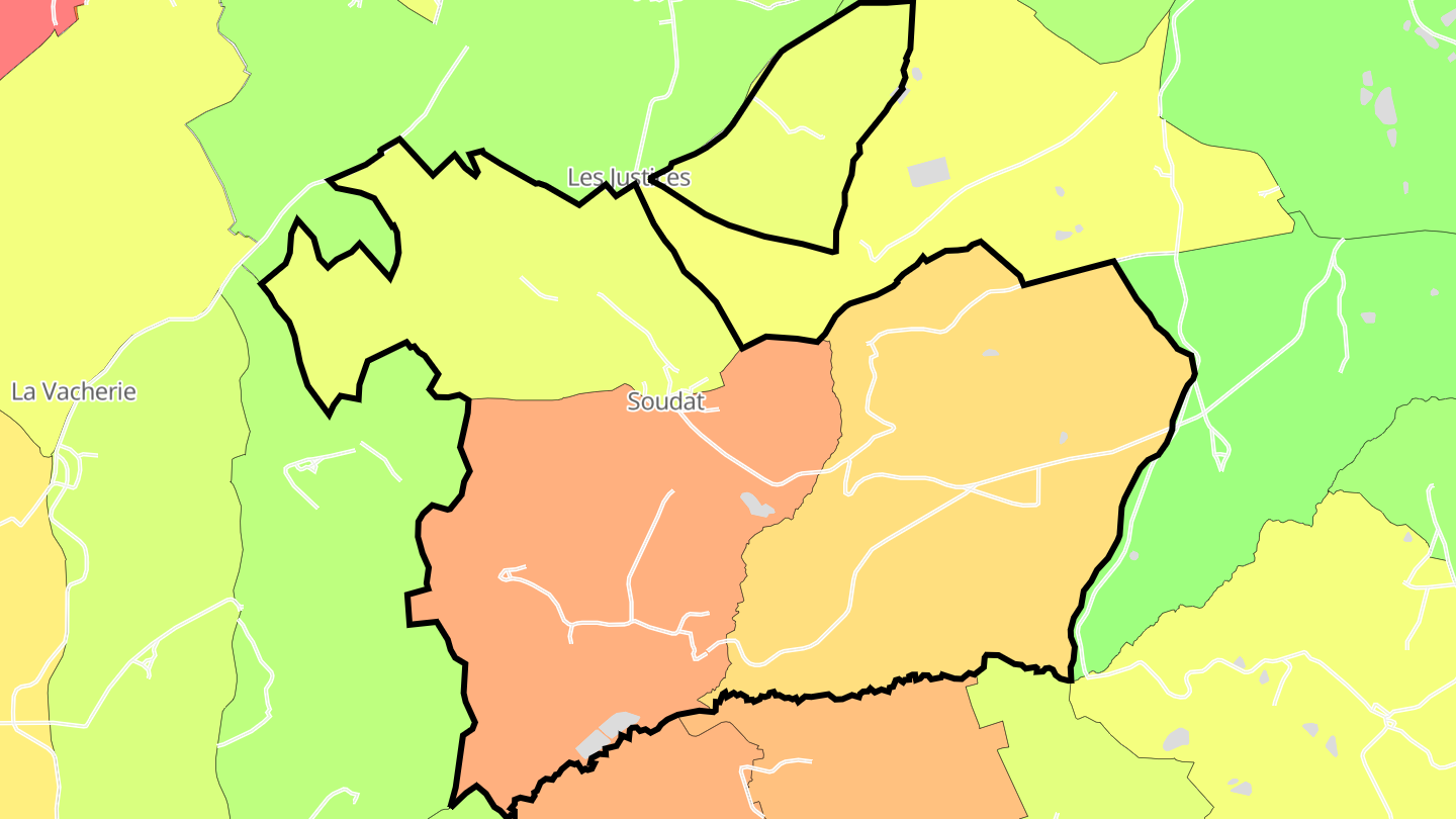 Carte des prix de l'immobilier Soudat