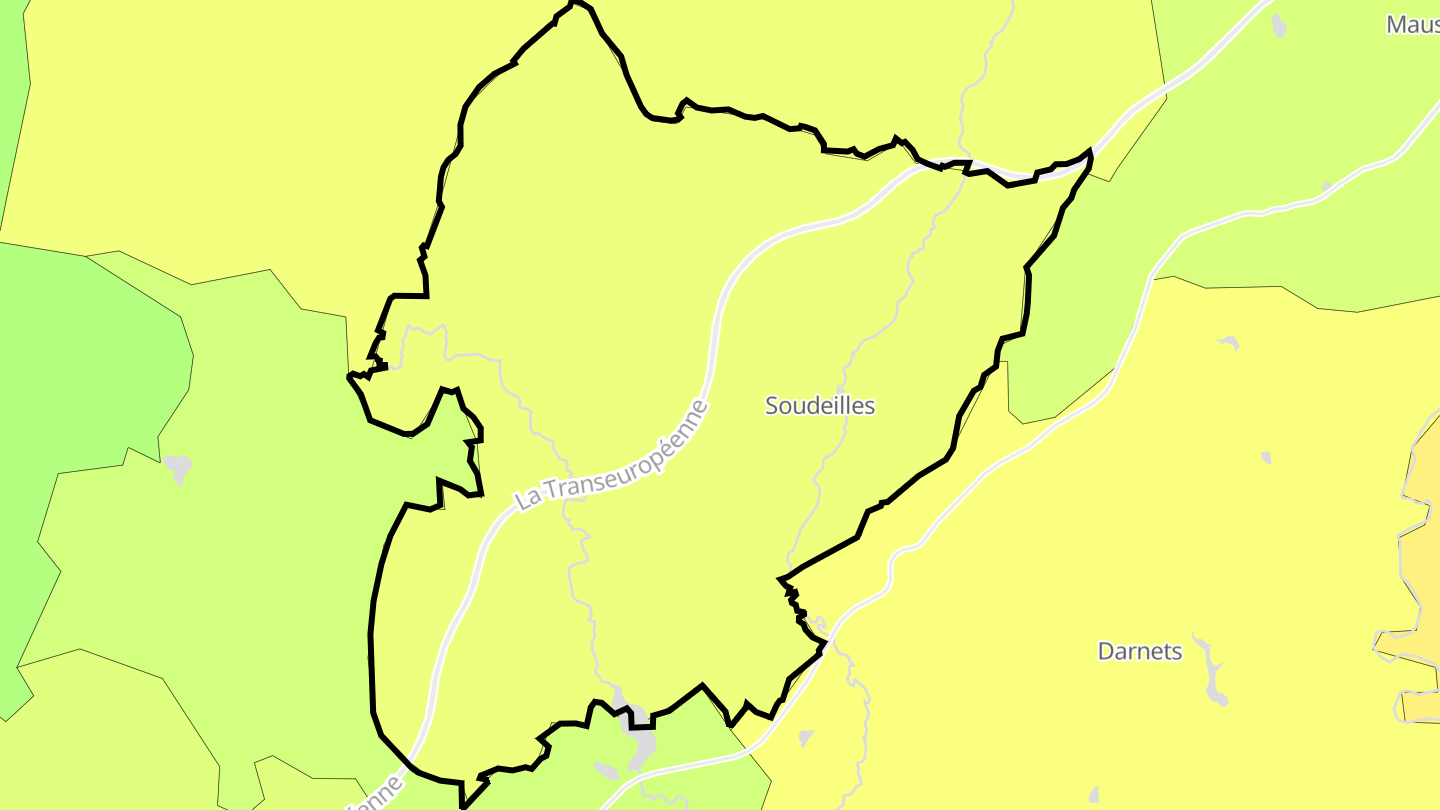 Carte des prix de l'immobilier Soudeilles