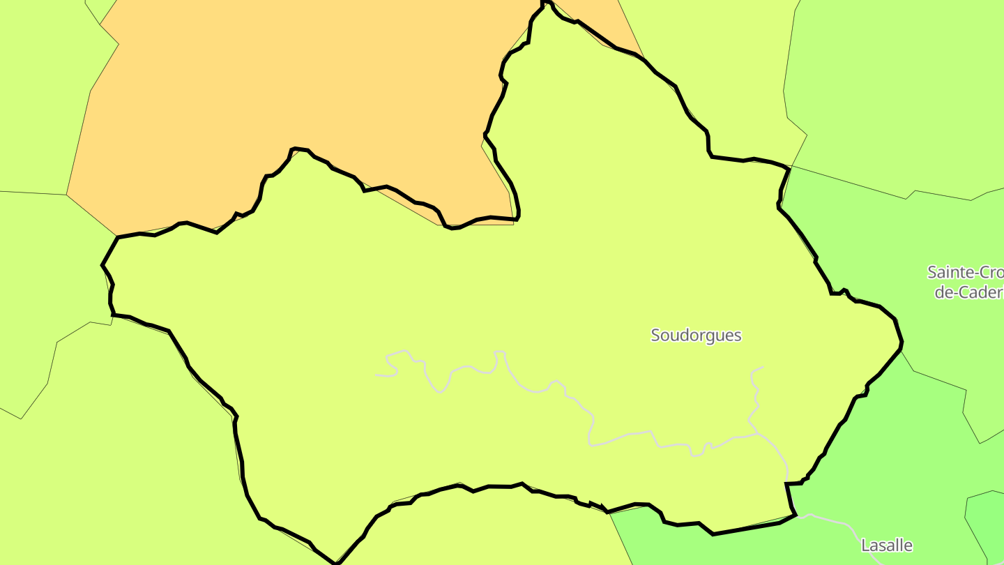 Carte des prix de l'immobilier Soudorgues