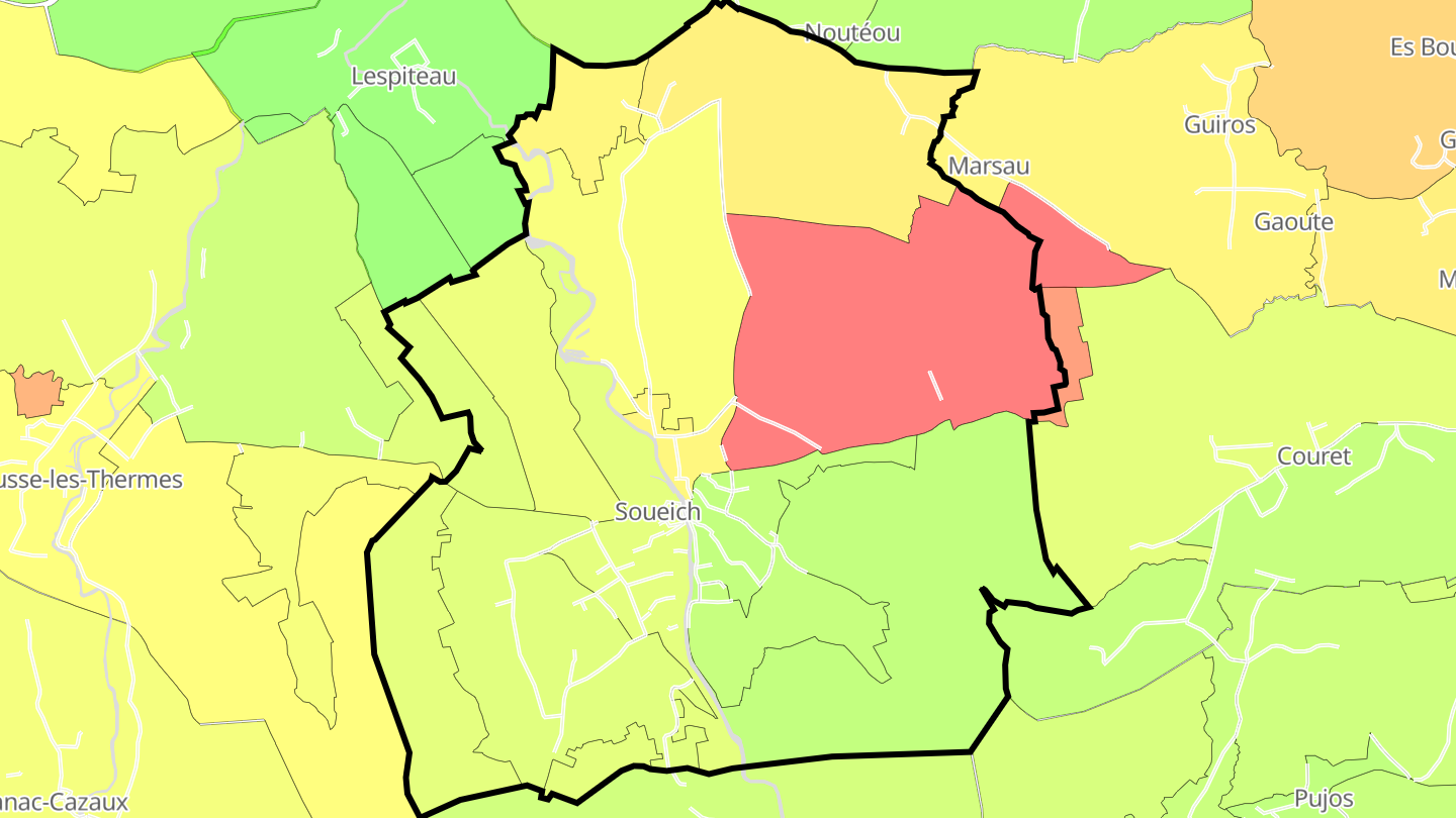 Carte des prix de l'immobilier Soueich