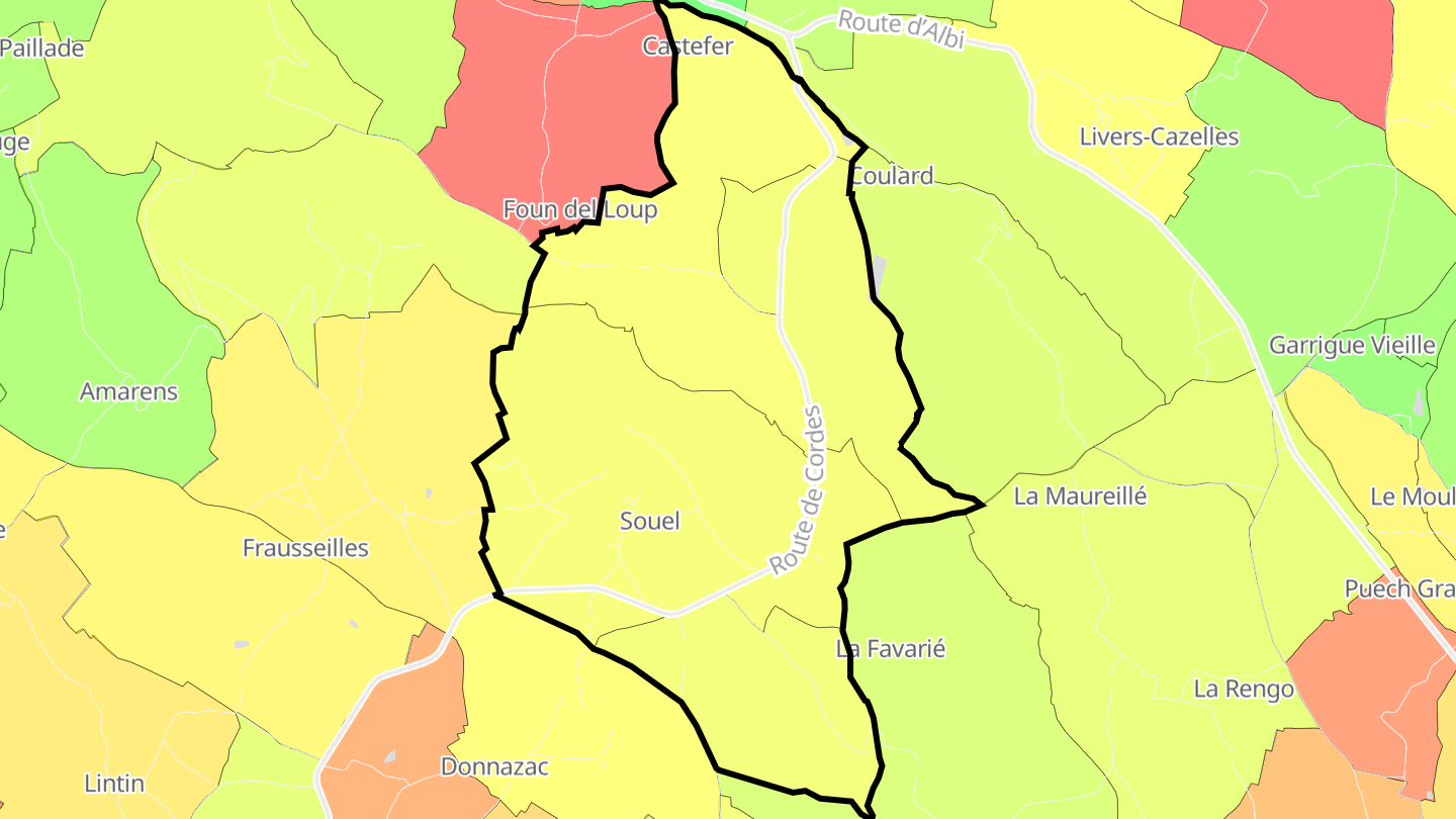 Carte des prix de l'immobilier Souel