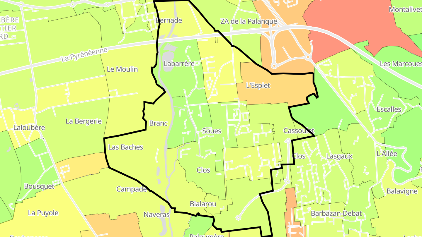 Carte des prix de l'immobilier Soues