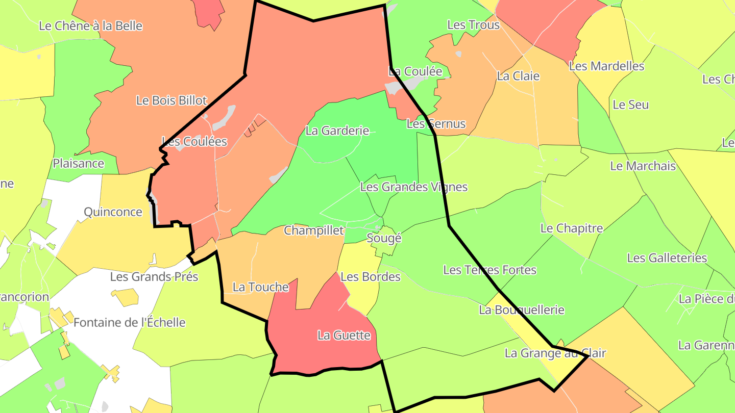Carte des prix de l'immobilier Sougé