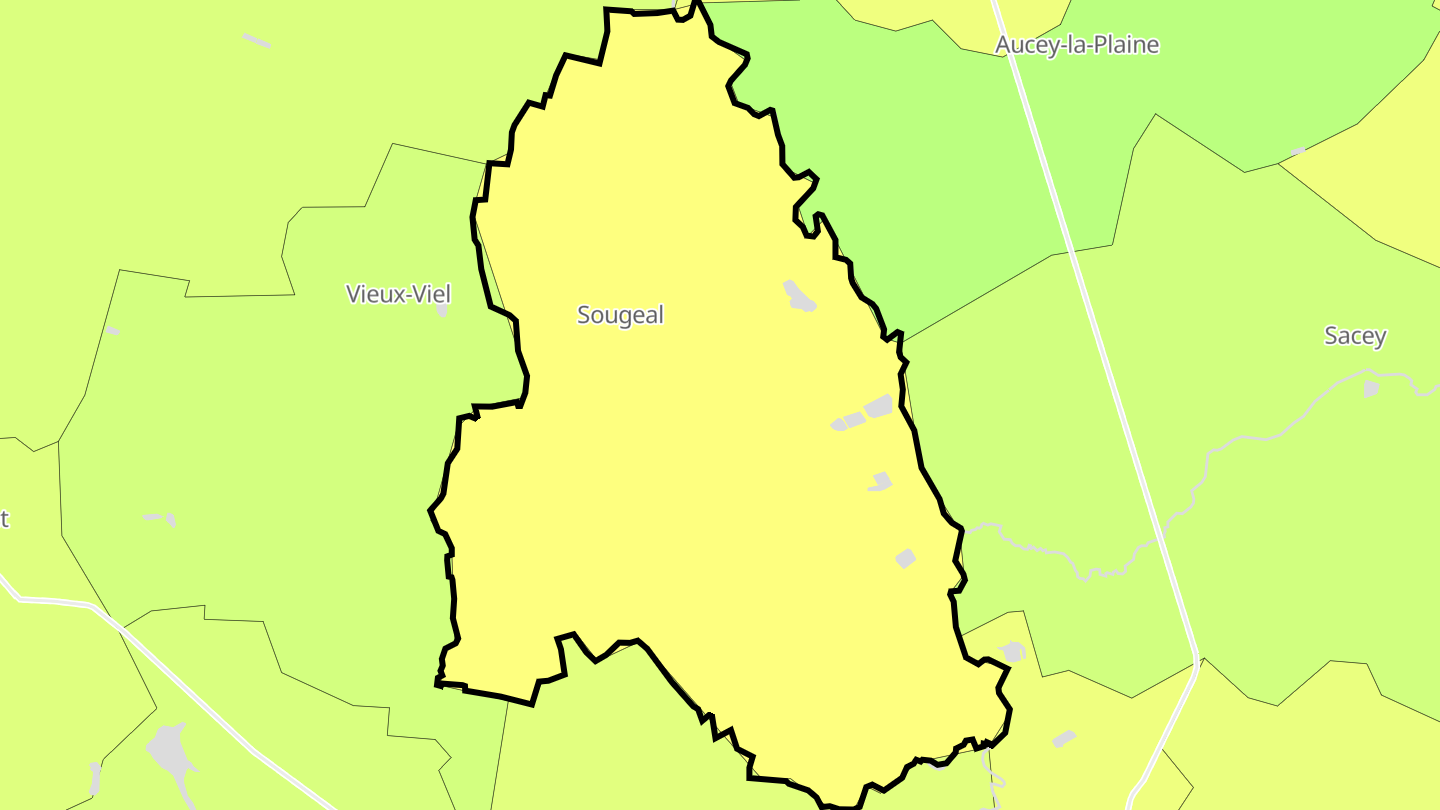 Carte des prix de l'immobilier Sougeal